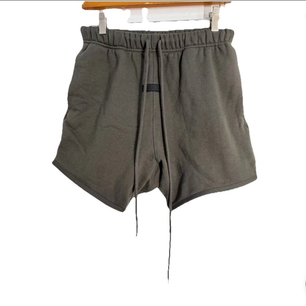 Essentials Fear of God Charcoal Fleece‎ Sweat Shorts Men Drawstring Logo Pocket